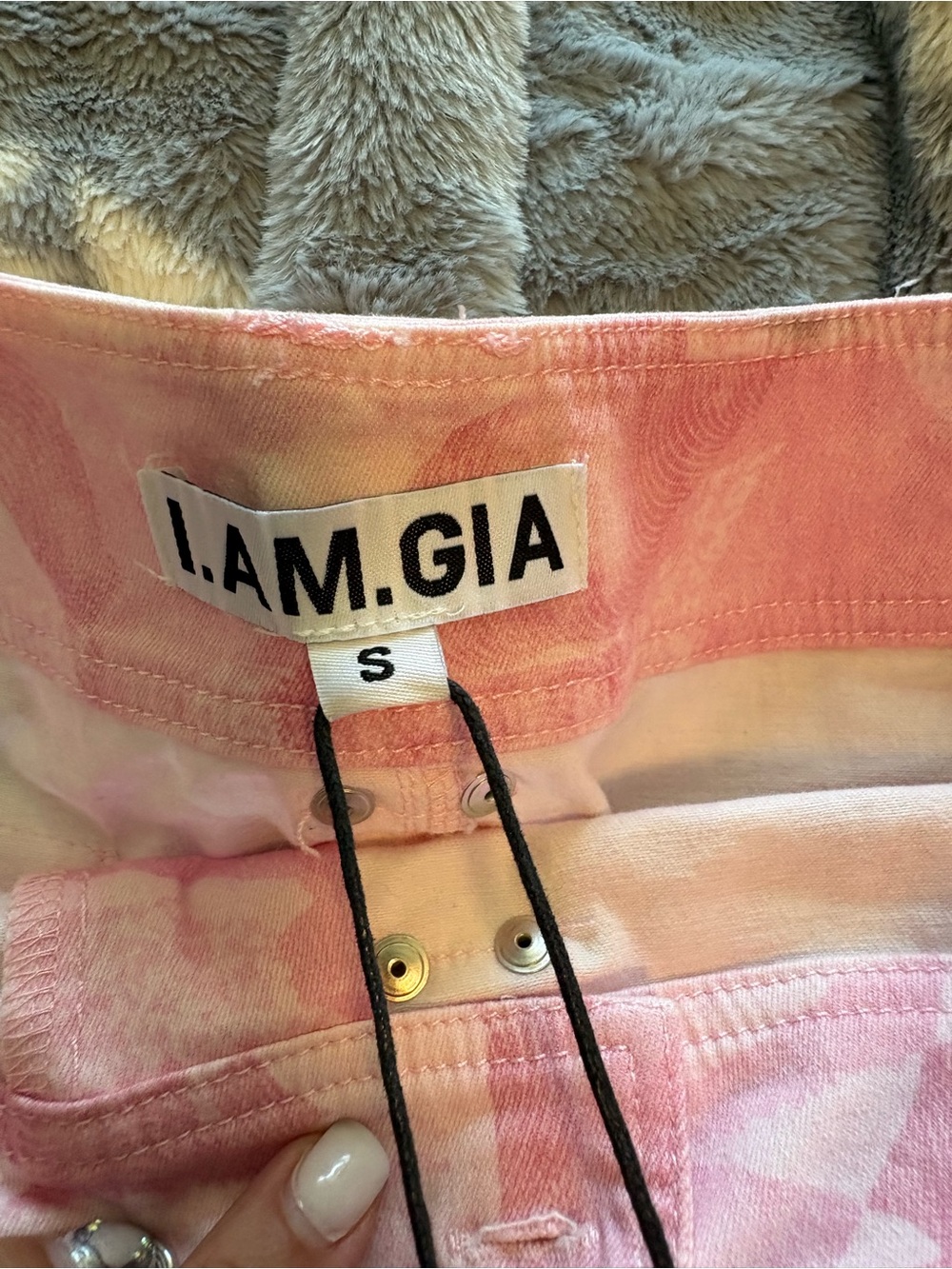 I.AM.GIA Pink Camo Cargo Mini Skirt with Utility Pockets - Picture 6 of 6